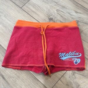 Malibu Women's Athletic Shorts in Red and Orange